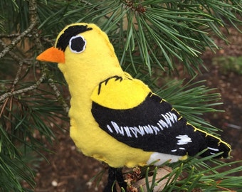 Goldfinch bird Christmas ornament