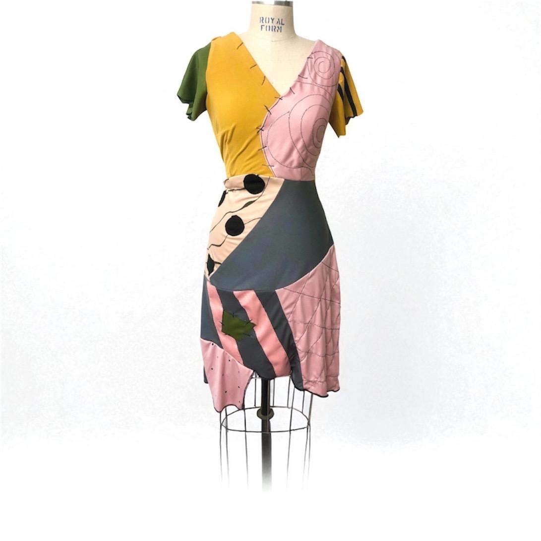 movie sally nightmare before christmas dress Skellington Dress- Costume Screen Accurate Strapless Brown Y2K Sexy
