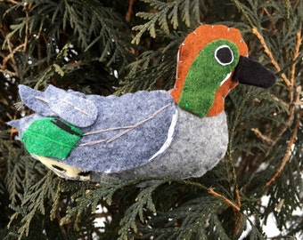 Green winged teal Christmas ornament