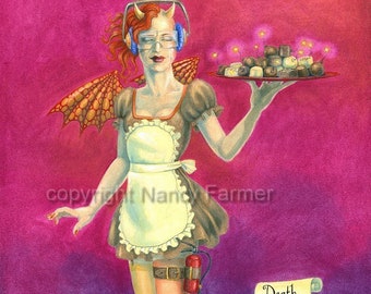 Death By Chocolate --- The Department of Dangerous and Unusual Canapes --- Art print