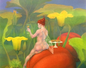 The Pumpkin Fairy, from 'The Flower Fairies Go To Seed' - art print
