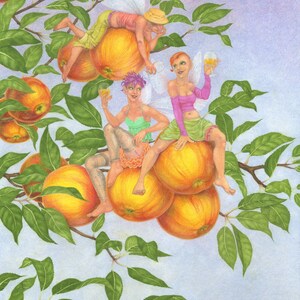 Cider Apple Fairies - art print by Nancy Farmer