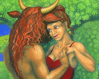 Bailando con el Minotauro - lámina artística