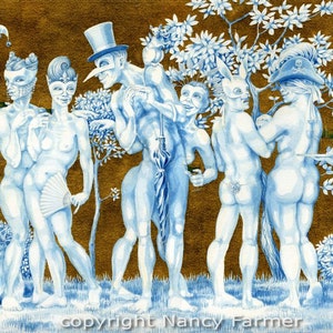 La mascarada desnuda - impresión de arte firmada