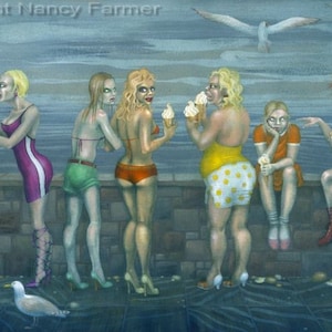 Seven deadly Sins at the Seaside Satirical Art Print image 1