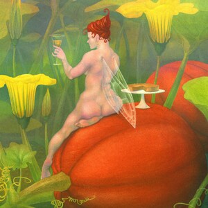 Grote kunstkaart - "The Pumpkin Fairy" - A5 / 8 x 6 inch wenskaart, blanco van binnen