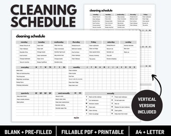 Printable Cleaning Schedule, Home Management Checklist (Digital Download)