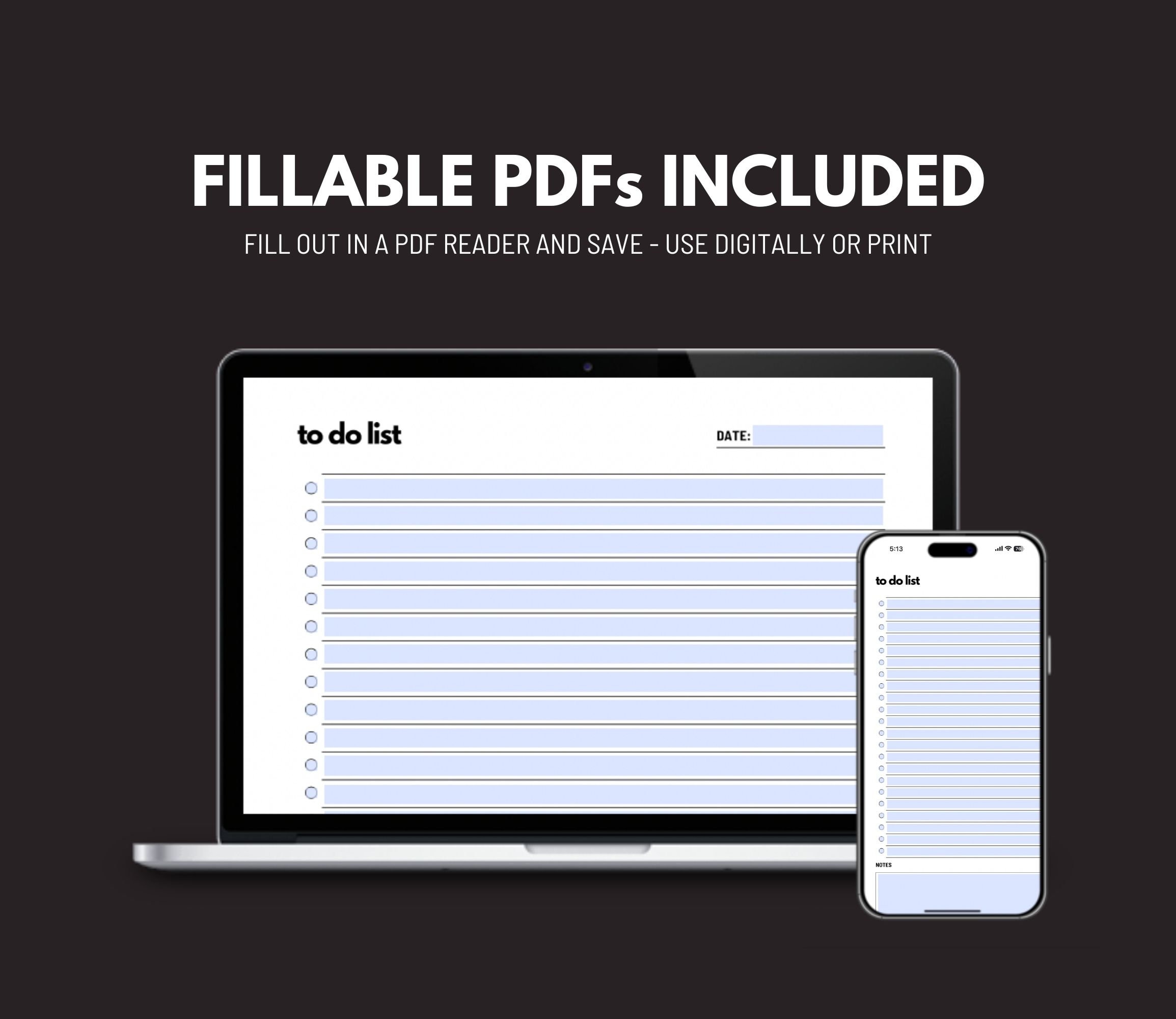 Simple to Do List Printable, Simple Tasks List Template, Productivity ...