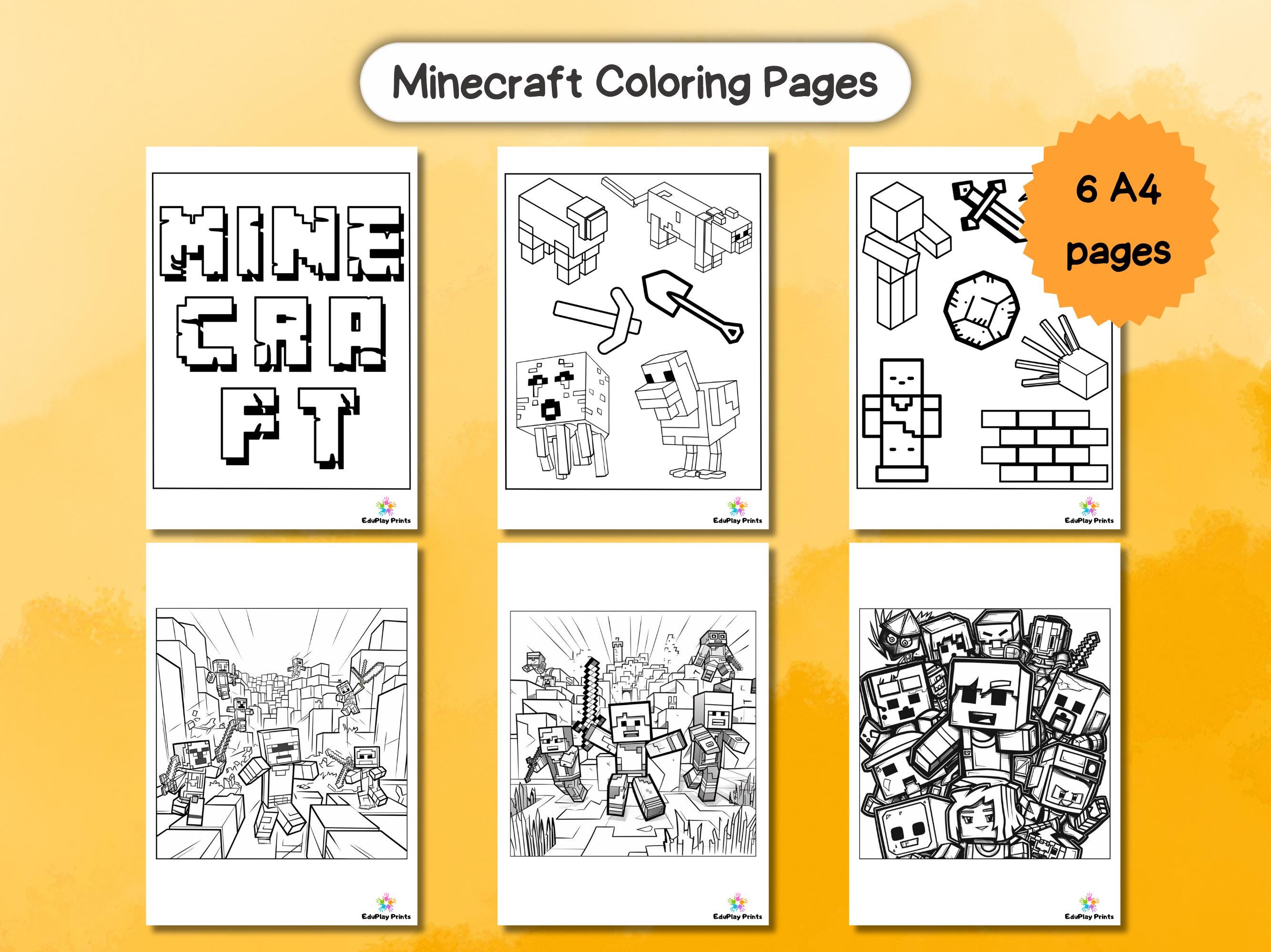 6 Printable Minecraft Coloring Pages Coloring Book Kids Activities