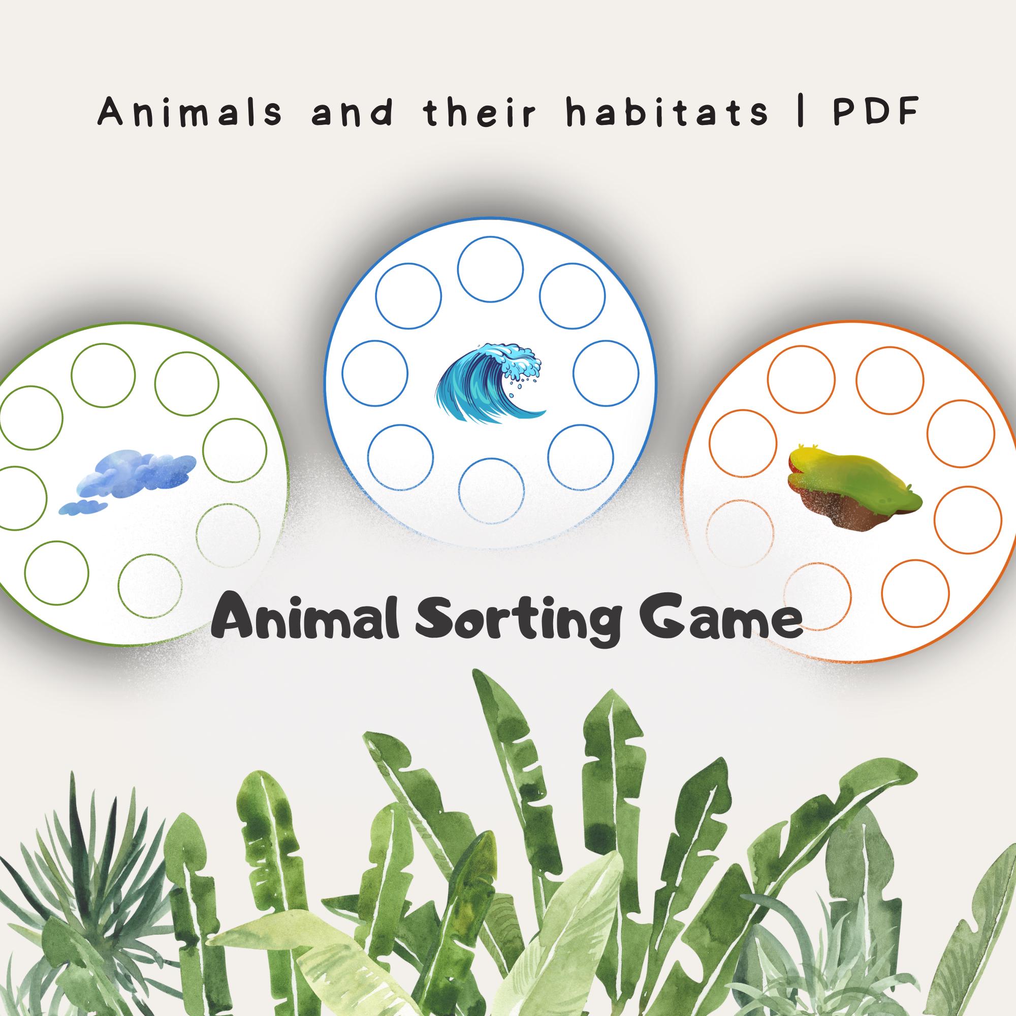 Printable Animal Sorting Game PDF, Learn About Animal Habitats ...
