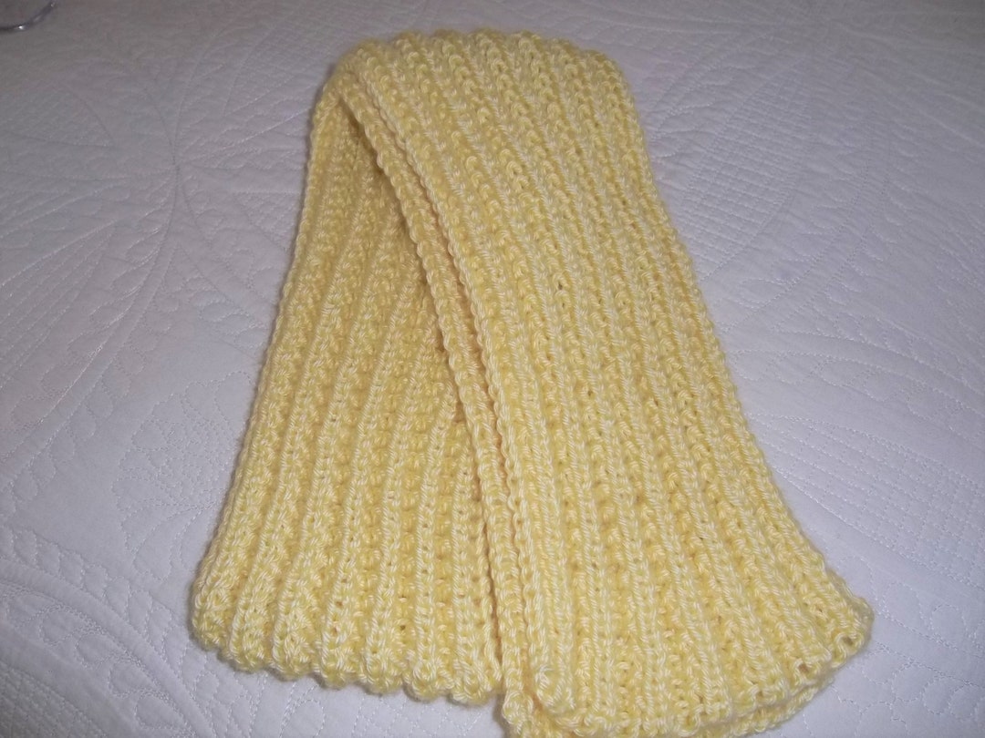 Yellow Knit Scarf Yellow Neck Warmer Scarf Hand Knit Childs Scarf
