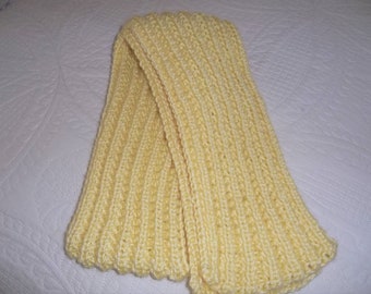Yellow Knit Scarf - Yellow Neck Warmer Scarf - Hand Knit Childs Scarf - Knitted Neck Warmer - Kids Winter Scarf -  Winter Accessory