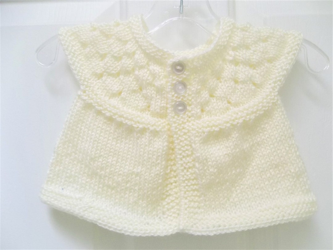 Baby Sweater Antique White Knit Baby Sweater. Short Sleeve Etsy