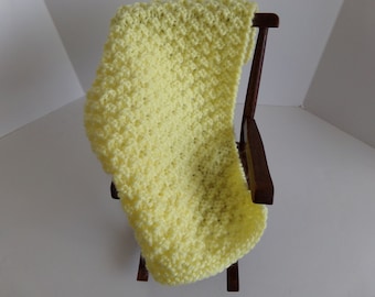 Yellow Fashion Doll Blanket, Lemon Yellow 1:16  Blanket, Baby's Lovey, Doll Accessories, Gift Ideas