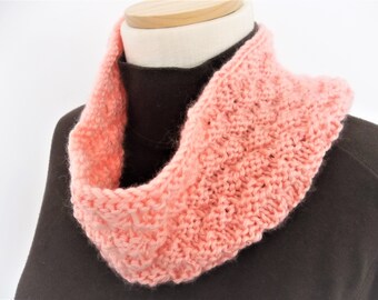 Peach Scarf -   Knit  Infinity Scarf - Infinity Cowl - Circle Cowl - Winter Accessory - Gift Idea - Birthday - Christmas Gift