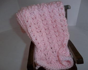 Pink Blanket - Light Pink Doll Blanket - Crochet Pink Blanket- Comfort and Security Blanket -   Gift Idea - Doll Accessories