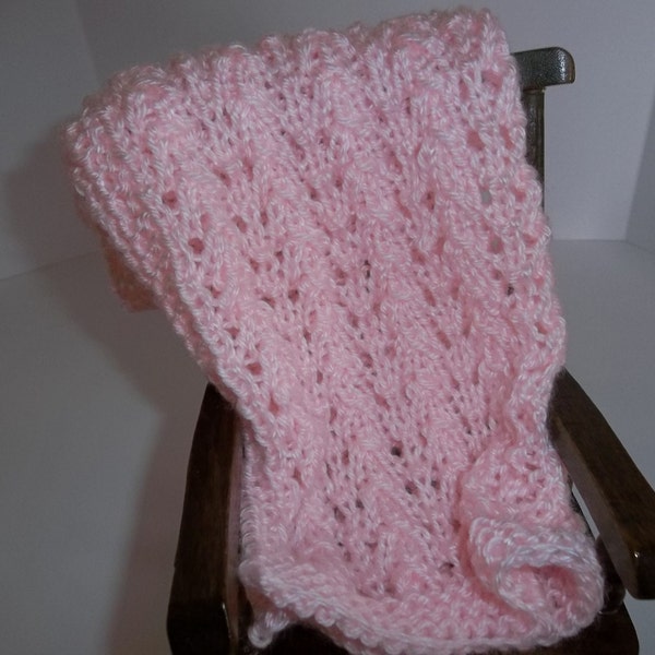 Pink Blanket - Light Pink Doll Blanket - Crochet Pink Blanket- Comfort and Security Blanket -   Gift Idea - Doll Accessories