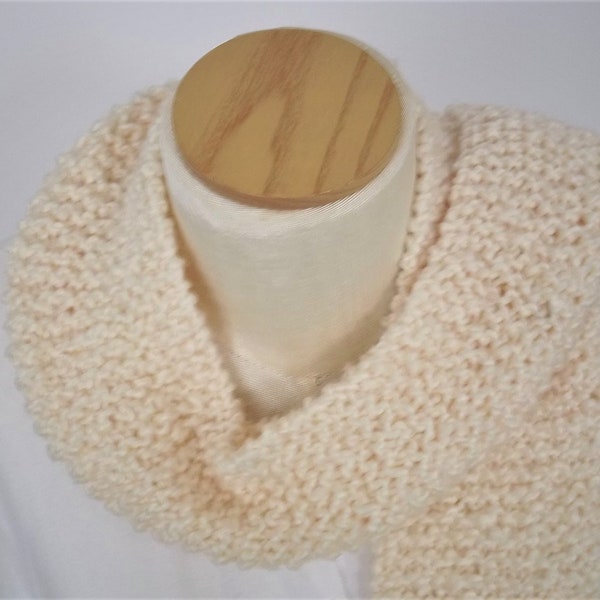 Hand Knit Scarf - Fall or Winter Warm Scarf - Winter Accessories - Off White Scarf - Gift Idea