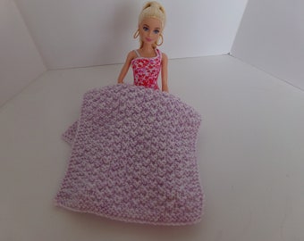 Lavender Marled Fashion Doll Blanket, Light Lavender  1:16  Blanket, Baby's Lovey, Doll Accessories, Gift Ideas