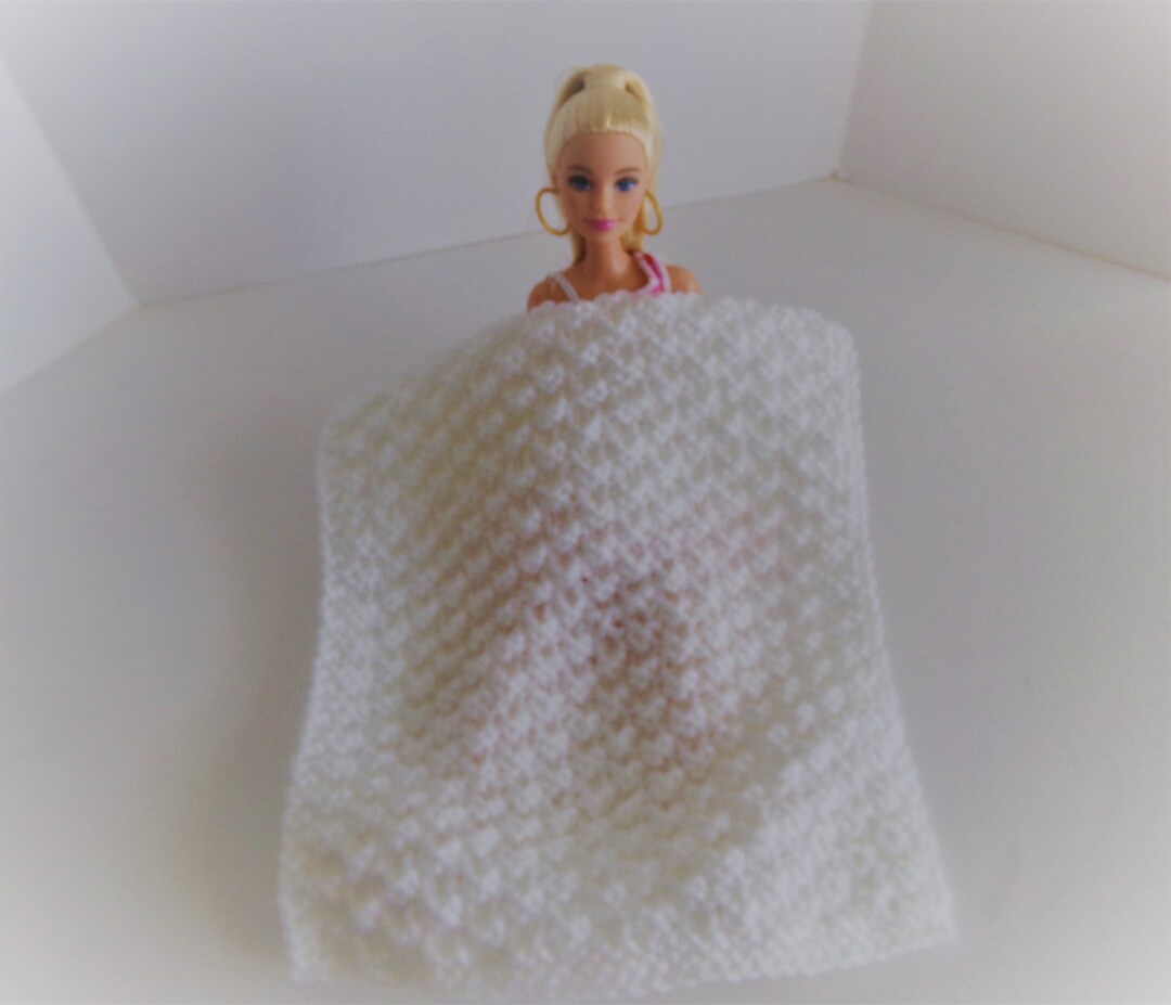 White Fashion Doll Blanket, White Barbie Doll Blanket 116 Blanket
