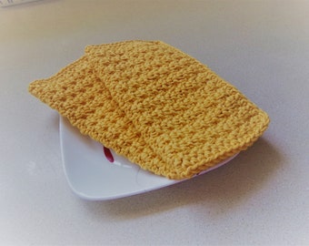 Crochet Dish Cloths - A set of 2 Hand Crochet Gold Dish/Wash/Face Cloths - Hostess Gifts - Gift Idea