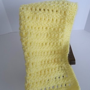 Yellow Doll Blanket - Hand Knit Doll Blanket - Comfort or Security Blanket - Doll Accessories - Gift Idea