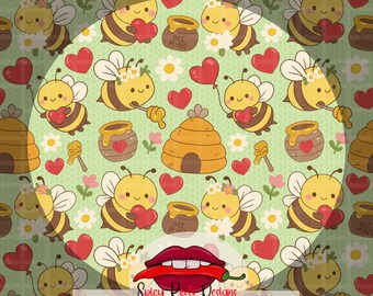 Bee Mine Valentine PNG, Hand Drawn Honeybee Design (Digital Download)