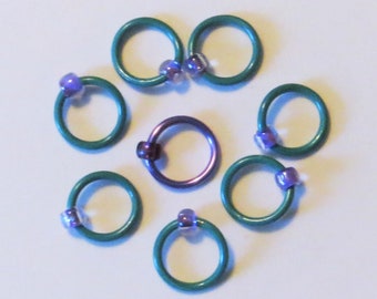 Handgemaakte ringsteekmarkeringen voor breien: set van 8, aangepaste kleuren