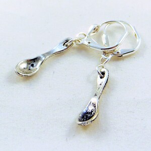 Spoon earrings - silver plated lever back (sterling or silver-filled French hook also available)