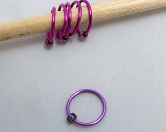 JUMBO ring stitch markers for knitting - set of 6 - many colors available