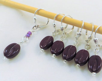 Koffieboonsteekmarkeringen - haken/breien, set van 6 MTO