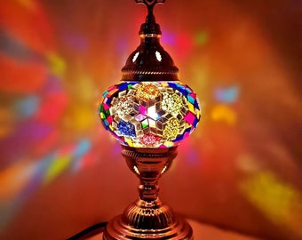 Turkish Moroccan Handmade Mosaic Table Lamp comes with free shipping also free LED bulb