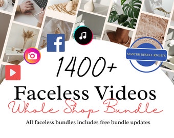 1400+ Faceless Videos | Aesthetic Videos | Master Resell Rights | MRR | Done For You | DFY | Faceless Instagram Account | Story Templates |