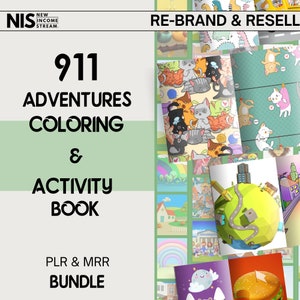 PLR 911 Coloring And Activity Book for kids, Kids coloring pages, Master Resell rights, mrr, Digital Product, Digital Download, Resale
