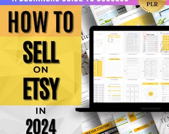 How To Sell On Etsy | Ebook | Beginners Store Guide To Start Selling in 2024 | Etsy Shop Help | 5 Free MRR Digital Products | Templates