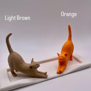 Portaanelli a forma di gatto / Portagioie con due gatti / Regalo per amanti dei gatti / Vassoio organizer per anelli / Portagioie / Decorazione con gatto stampata in 3D / Regalo per lei immagine 2