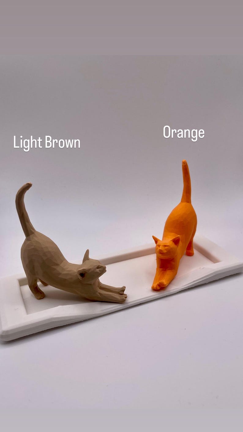 Portaanelli a forma di gatto / Portagioie con due gatti / Regalo per amanti dei gatti / Vassoio organizer per anelli / Portagioie / Decorazione con gatto stampata in 3D / Regalo per lei immagine 2