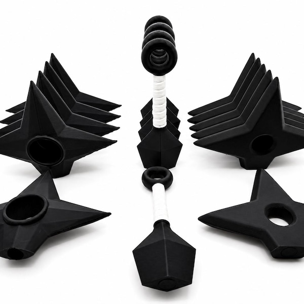 Ninja Fridge Magnets  | 3D Printed Shuriken & Kunai Magnets | Anime Inspired Kitchen Magnets | Locker Magnets | Ninja Gift | Refrigerator