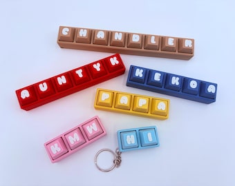 Custom Name Keychain | Personalized Keyboard Clicker | Keycaps | Click Toy Letters | ASMR | Fun Gifts |