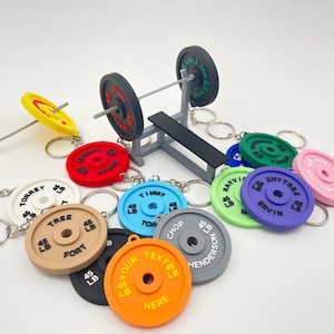 Personalized 45 LB Weight Plate Keychain | Custom Name | Gym Accessory | Weightlifting Keyring | Crossfit Gift | Fitness | Powerlifting