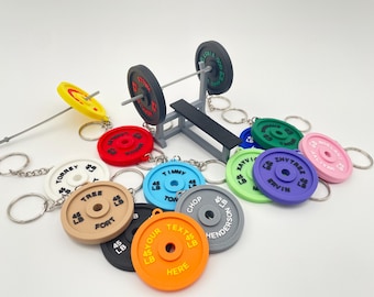 Personalized 45 LB Weight Plate Keychain | Custom Name | Gym Accessory | Weightlifting Keyring | Crossfit Gift | Fitness | Powerlifting
