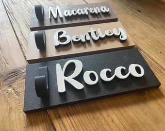 Personalized Dog Leash Holder | Custom Pet Name Wall Decor