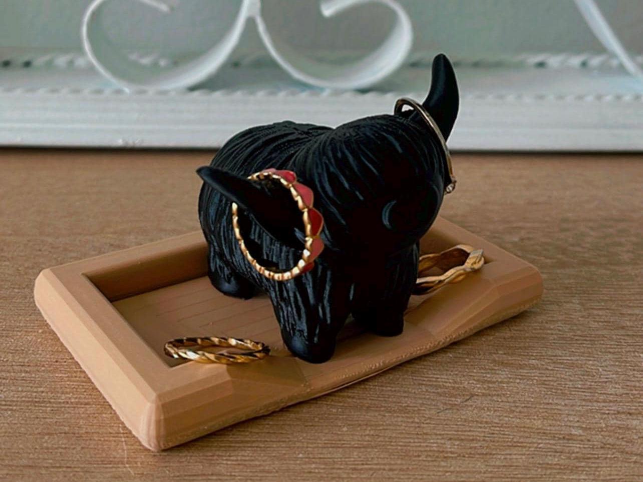 Highland Cow Ring Holder With Bed Dish (Small or Large ) | Farmhouse Decor | Jewelry Organizer | Personalized Ring Holder | Gift For Her