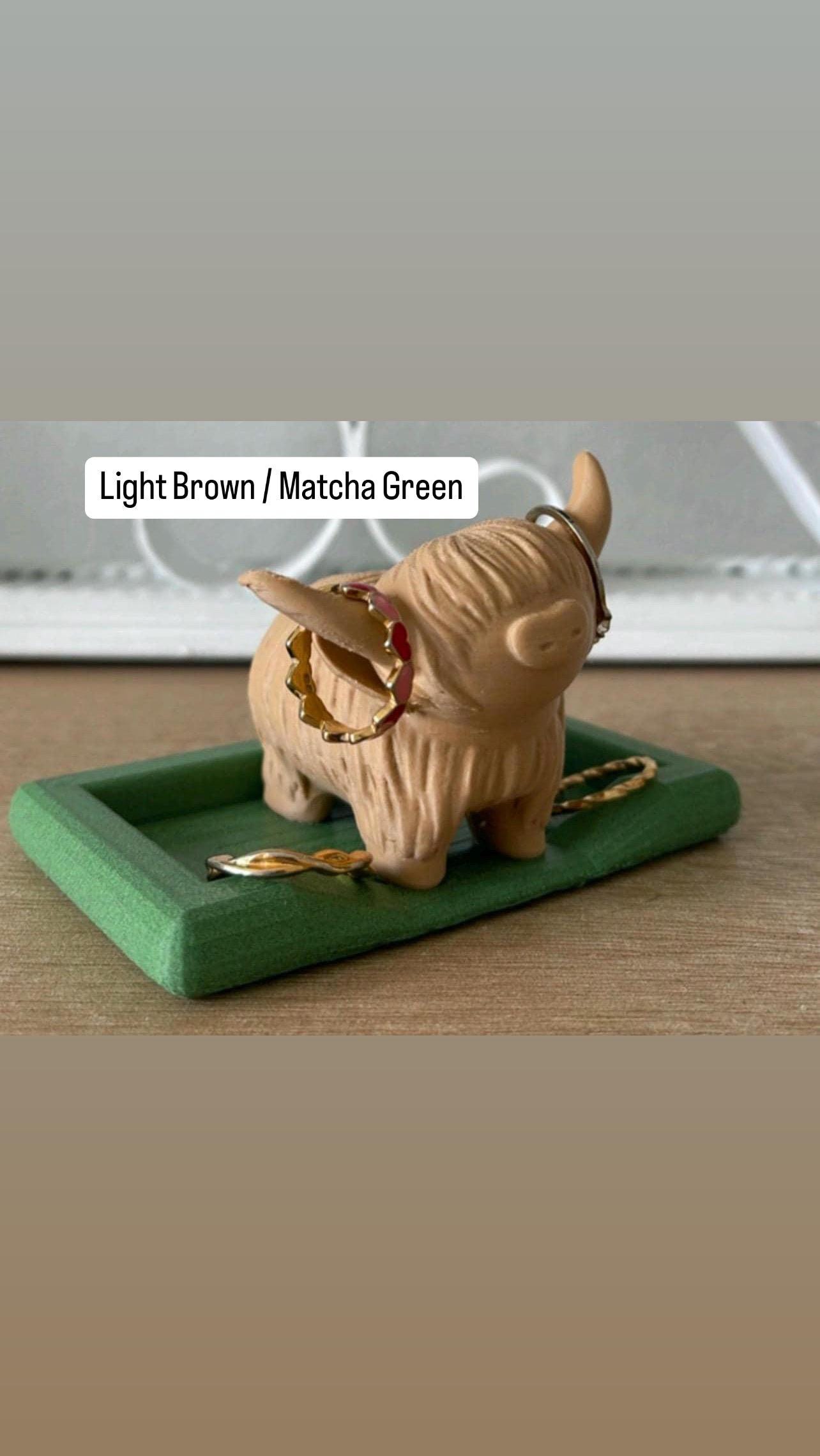 Highland Cow Ring Holder With Bed Dish (Small or Large ) | Farmhouse Decor | Jewelry Organizer | Personalized Ring Holder | Gift For Her
