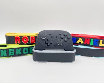 Personalized Switch 2 Pro Controller Stand | Custom Gamer Tag Display