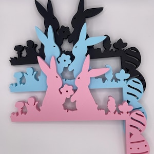 Easter Bunny Door & Light Switch Topper – Cute Spring Decor, 3D Printed Rabbit Shelf Accent