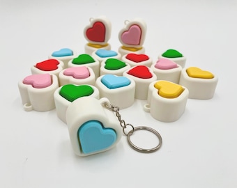Heart Fidget Clicker | Custom Colors | Heart Shaped Keychain | Gifts for School | Kids | Party Favors |