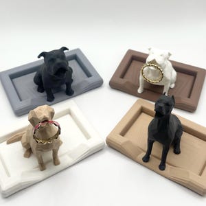 Custom Dog Ring Holder with Dog Bed Dish (Small or Large) – Personalized Gift for Her – Multi-Breed 3D Design –Engagement or Pet Lover Gift