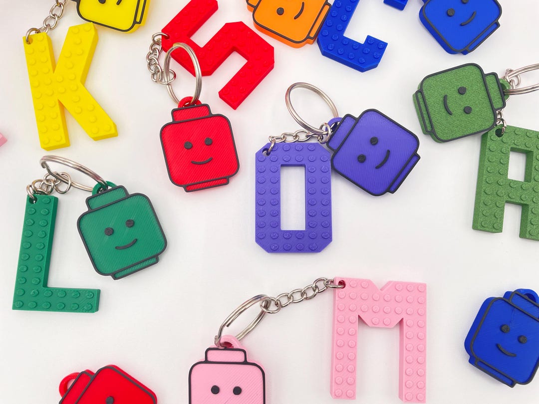 Customizable Building Block Letter Keychains W/ Brick Head | Back to ...