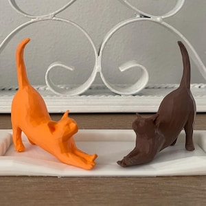 Portaanelli a forma di gatto / Portagioie con due gatti / Regalo per amanti dei gatti / Vassoio organizer per anelli / Portagioie / Decorazione con gatto stampata in 3D / Regalo per lei immagine 7